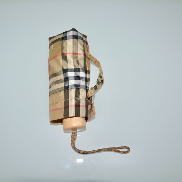 NWT BURBERRY CHECK LOGO COMPACT UMBRELLA - Picture 5 of 7